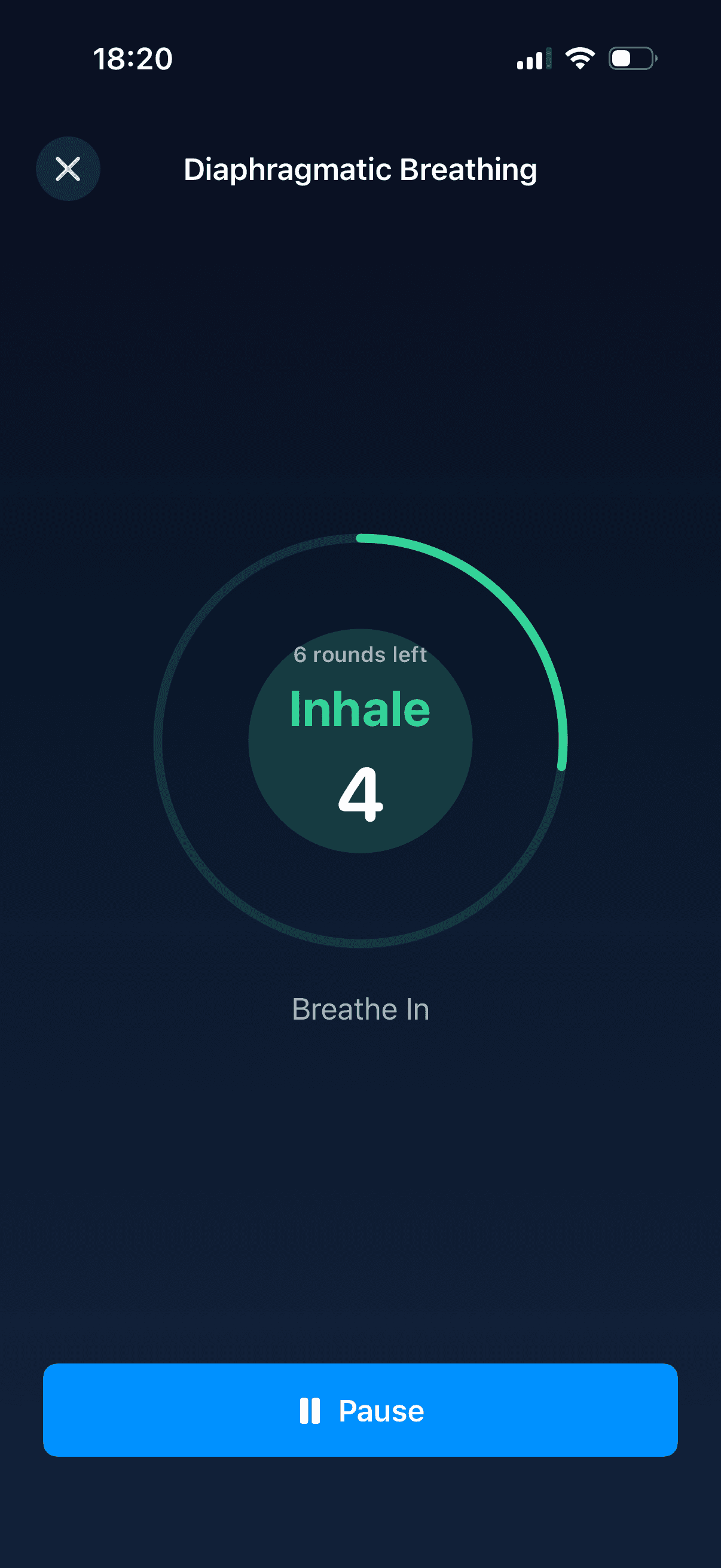 DotSleep guided breathing session