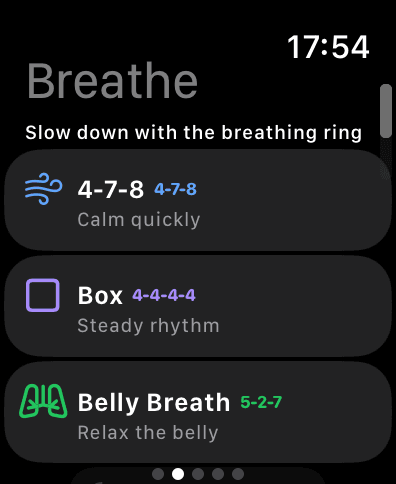 Breathing exercises on Apple Watch